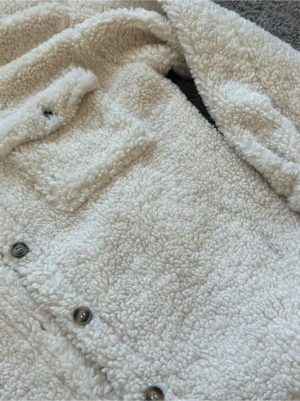 Le Lis Ivory Sherpa Button Down Boho Western Shacket - Image 3