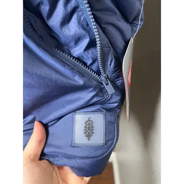 Free People FP Movement Navy Quilted Parker Hooded Puffer Vest Size Small NWT - Image 8