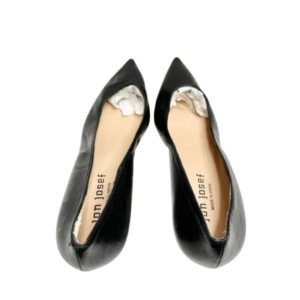 Jon Josef Womens Black Leather Pointed Toe Kitten Heel Pumps Made in‎ Spain 6.5 - Image 6