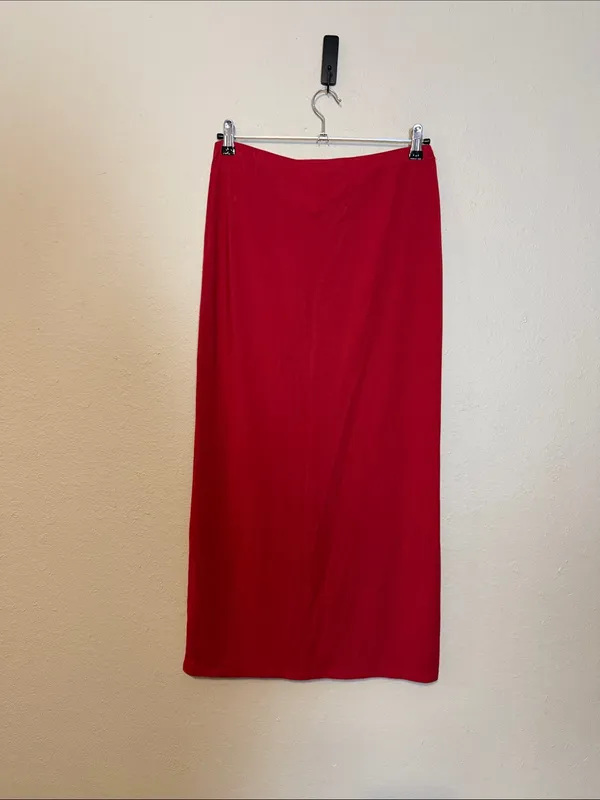 Reformation RYLAN Red Knot‎ Front Midi Skirt Size Medium - Image 8