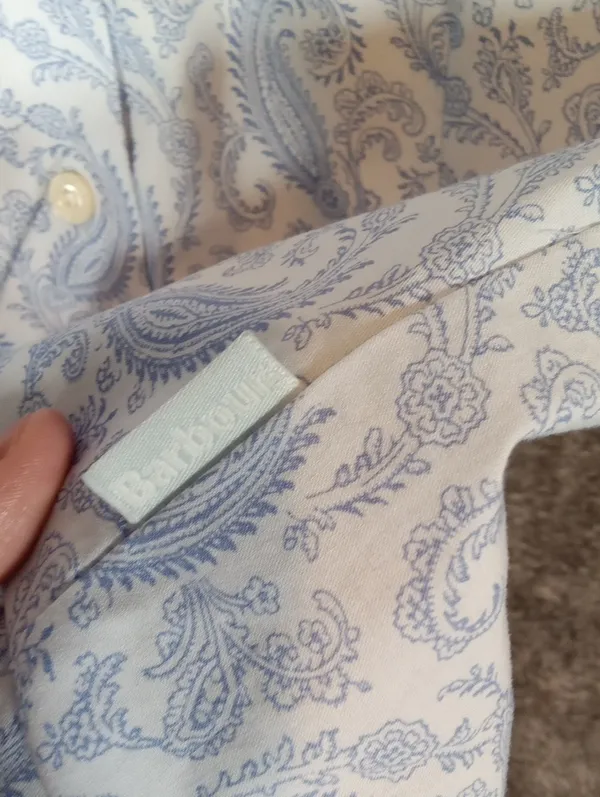 Barbour Womens Button Front Shirt Blouse Paisley Print Office Fitted Profession - Image 6