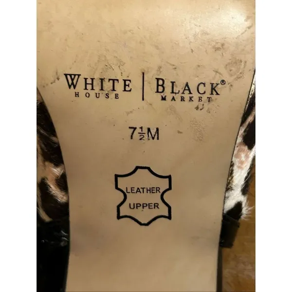 WHITE HOUSE BLACK MARKET Jacquie Calf Hair Leather Sz 7.5M Slingbacks - Image 8