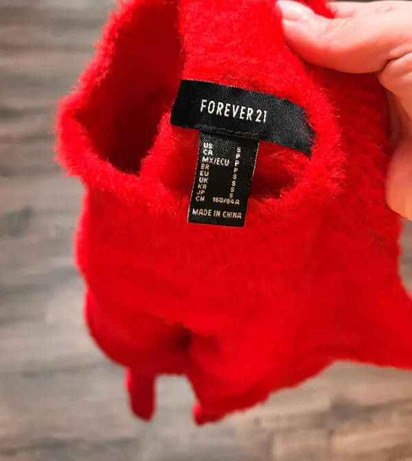 Fuzzy Red Sweater - Image 2