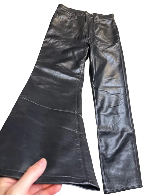 🖤✨AGOLDE Faux Leather Fitted‎ 90’s Straight Leg Pants Black Size 28✨🖤 - Image 3