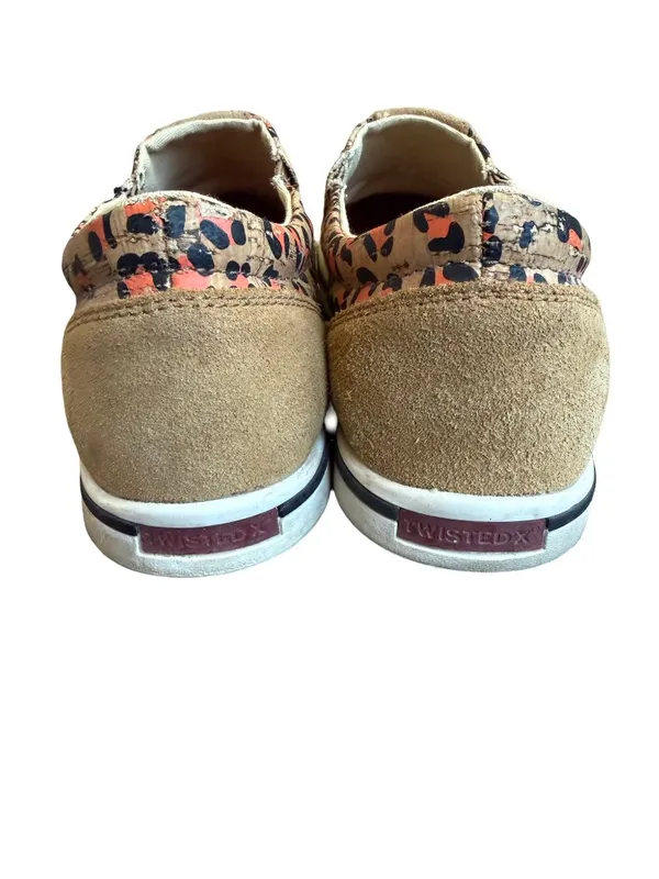 Twisted X Slip On Kicks Comfort Shoes Cork Leather Leopard Print Size 7.5 Womens - Image 11