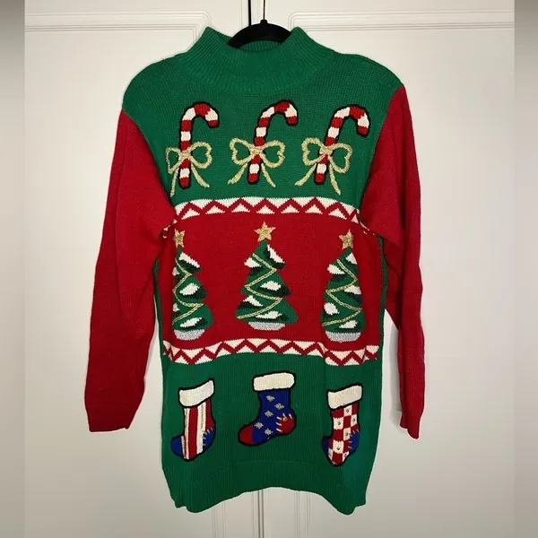 Vintage 1980s Knit Christmas Sweater - Image 2
