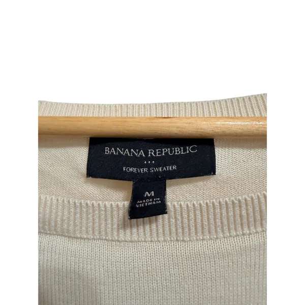 Banana Republic forever sweater Nautical Striped Knit Crew Neck Beige Black M - Image 5