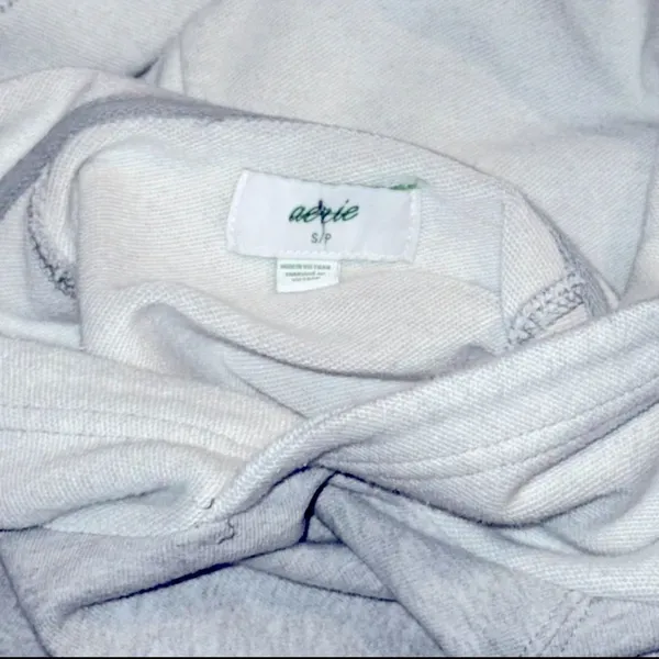 Aerie Luxe Inside Out Cropped Hoodie in Combo Grey Size S - Image 6