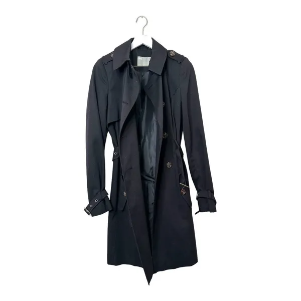 ASOS Black Double-Breasted Belted Trench Coat Size 4 (US) - Image 10