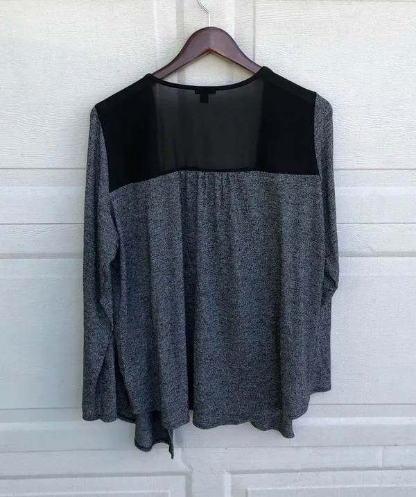Torrid Women’s Cardigan Gray Black Open Front Sheer Plus 2X - Image 3