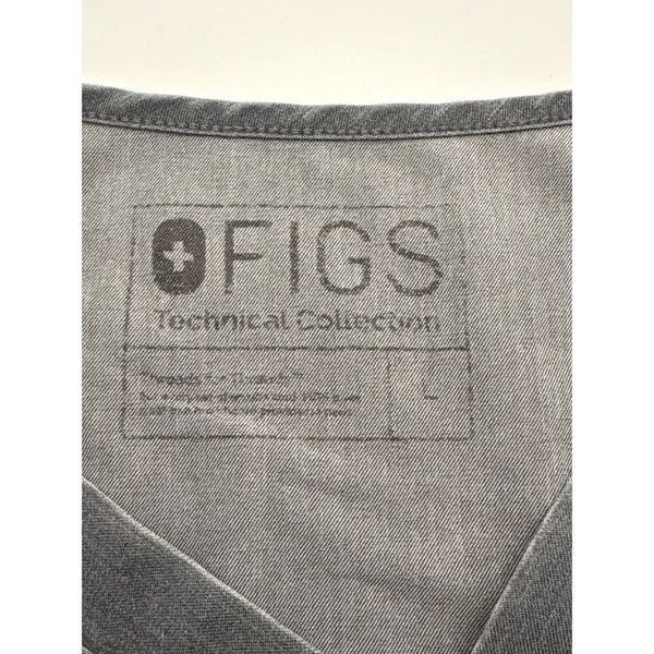 FIGS‎ Caspian V-Neck Scrub Top Large Heathered Charcoal Gray Single Pocket - Image 6