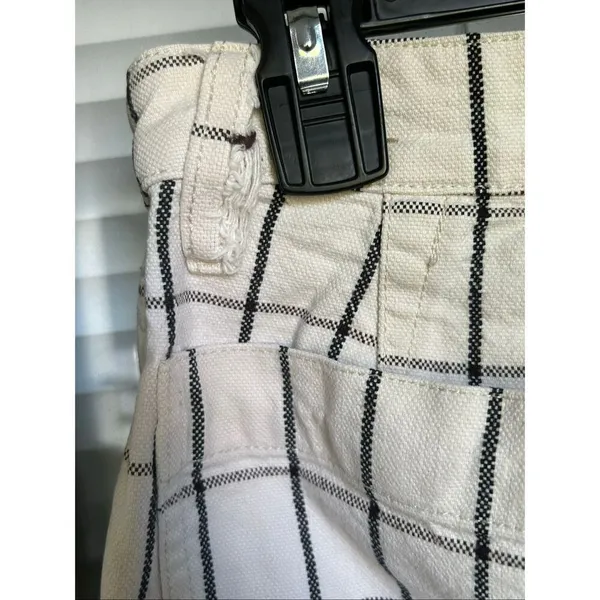 Madewell Slim Emmit Wide Leg Crap Pants Beige Black Striped 28 - Image 6