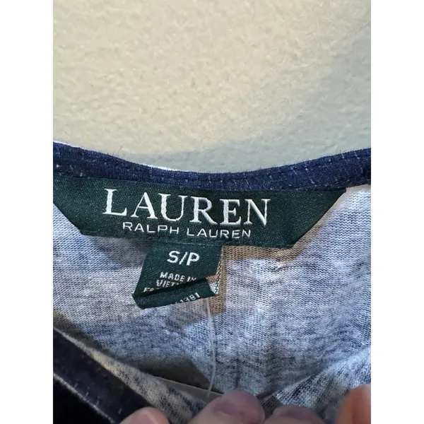 Lauren Ralph Lauren Sundress Sleeveless Striped Blue‎ White Linen Size Small - Image 6