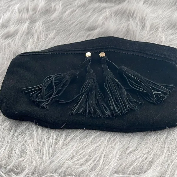 Mossimo suede boho fringe tassel Top zipper clutch - Image 3