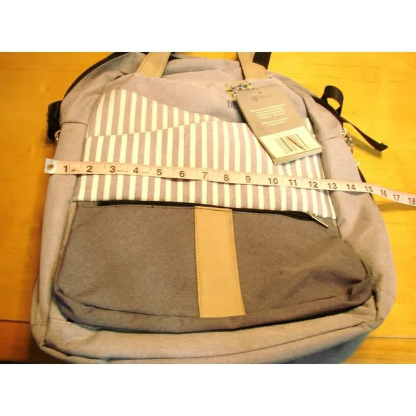 BB Well Diaper Bag Backpack with PEVA Waterproof Changing Pad Spacious Pockets Gray - Image 11