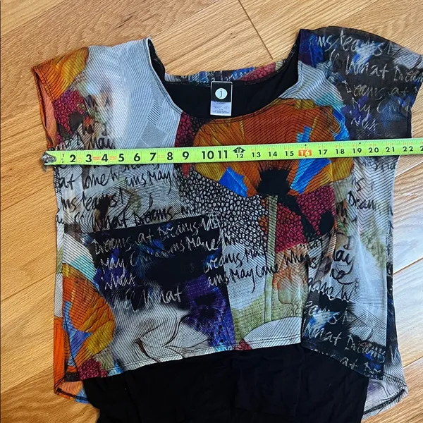 J Brand Multicolor Graphic Women's Blouse with sheer overlay - Image 4