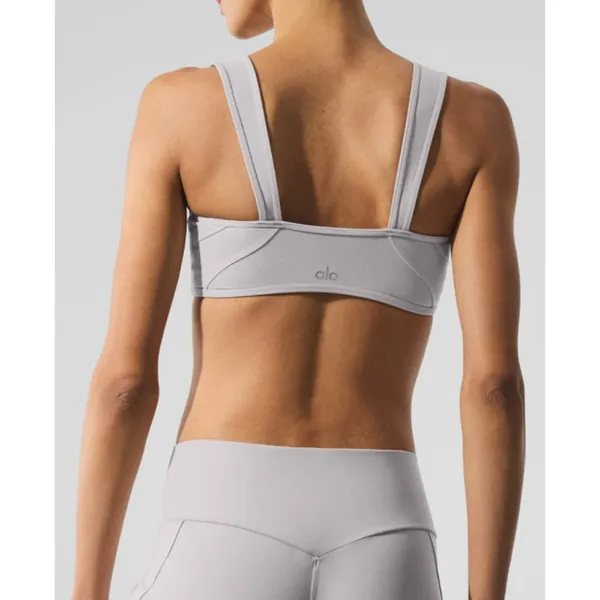 BUNDLE Alo Washed Alosoft Sunray Bra & High-Waist Legging Grey Sky Wash SET XS - Image 5