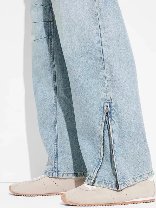 Wild Fable Low Rise Barrel Jeans Women’s Size 4 Rigid Zip Ankle Detail - Image 3