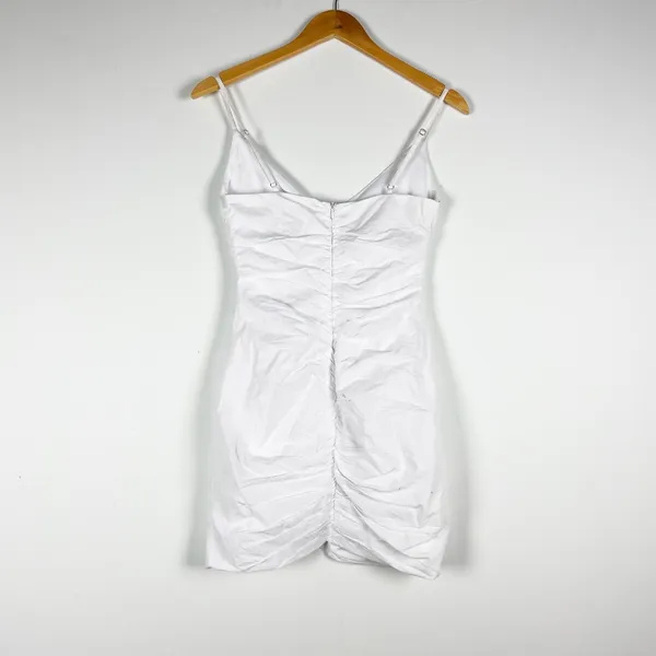 Superdown Darby Cotton Underwire Cup Ruched Mini Dress White XS - Image 4