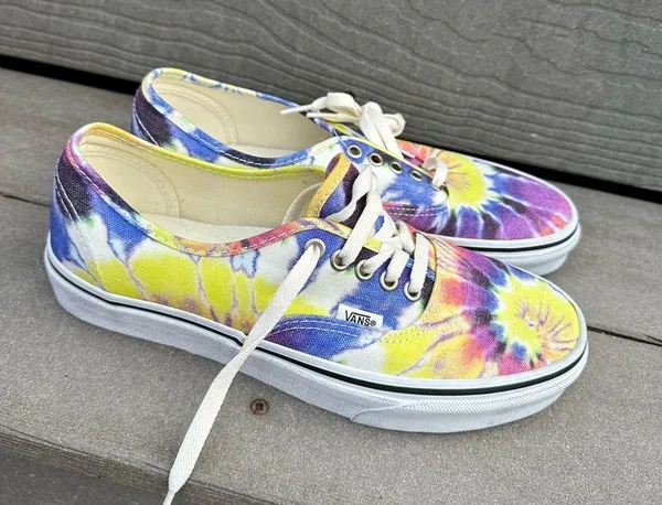 NEW Vans Washed Tie-Dye Authentic Shoes | Multicolor Skating Casual NWT - Image 3