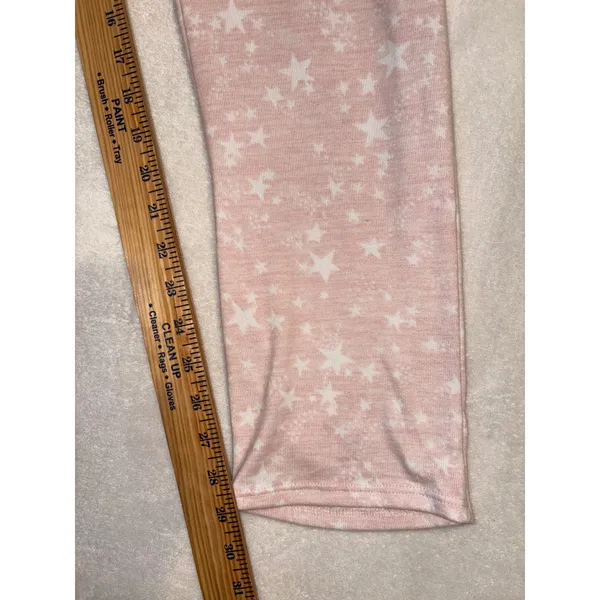 Caution To The Wind Pink Star Print‎ Pajama Set Medium Long Sleeve Top Joggers - Image 9
