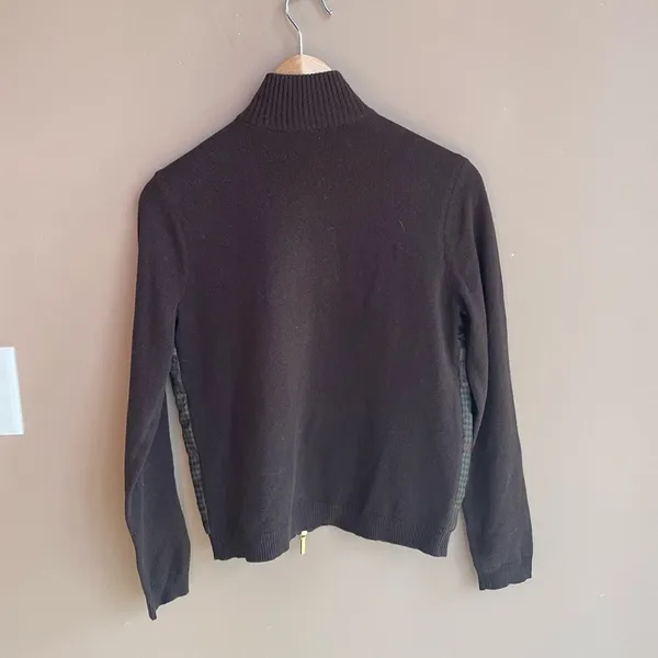Lauren Ralph Lauren Silk Cashmere Full Zip Printed Jacket in‎ Brown Size Small - Image 2