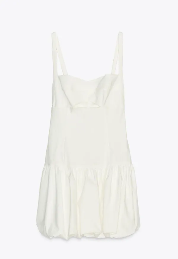 Zara mini dress balloon cut out Elegant White Sleeveless Dress - Image 7