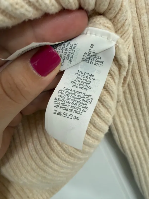 Aerie Cream Cropped Knit Sweater Pullover M - Image 5