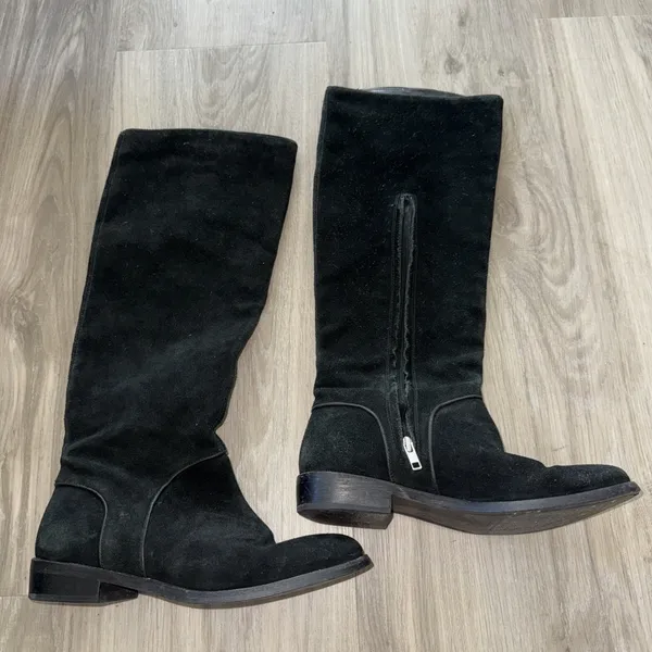 Ugg Australia Size 8 Black‎ Suede Knee High Gracen Side Zip Tall Boots - Image 2