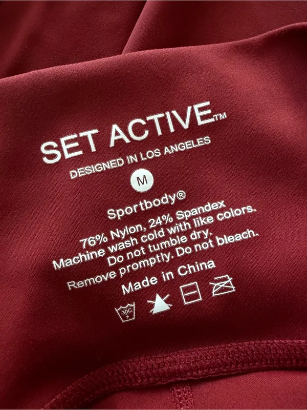 Set Active Maroon Sport body Leggings Size M - Image 5