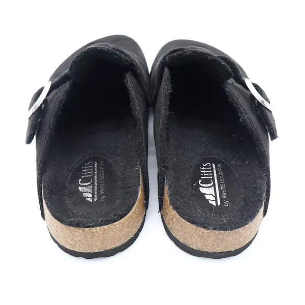 Cliffs by White Mountain Black Faux Suede Faux Fur Lined Buckle Clogs Women 8.5 - Image 7