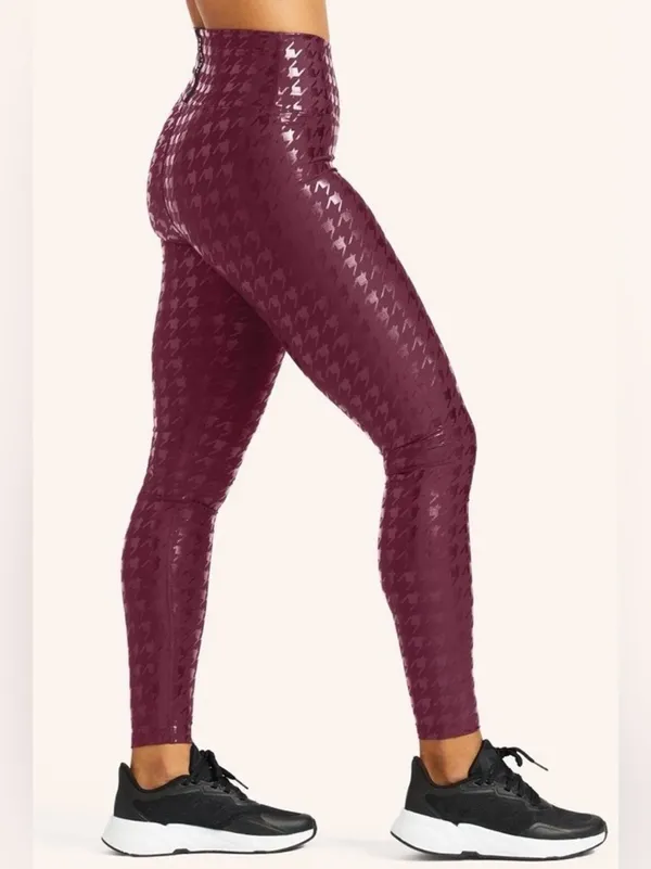 Peloton Size 2XL Purple Res Show Up Houndstooth Printed Legging - Image 3