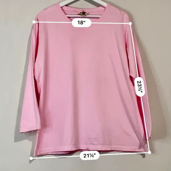 Comfort Colors Women’s 100% Cotton Long Sleeve Tee Shirt Pink Size 2XL NWOT - Image 5