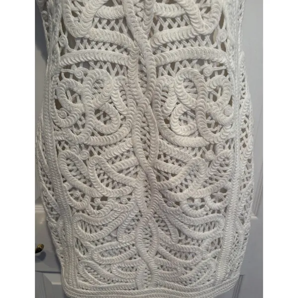 French Connection Mesi Macrame Dress‎ White Size 6 NWT 71HOM Bridal Crochet - Image 7