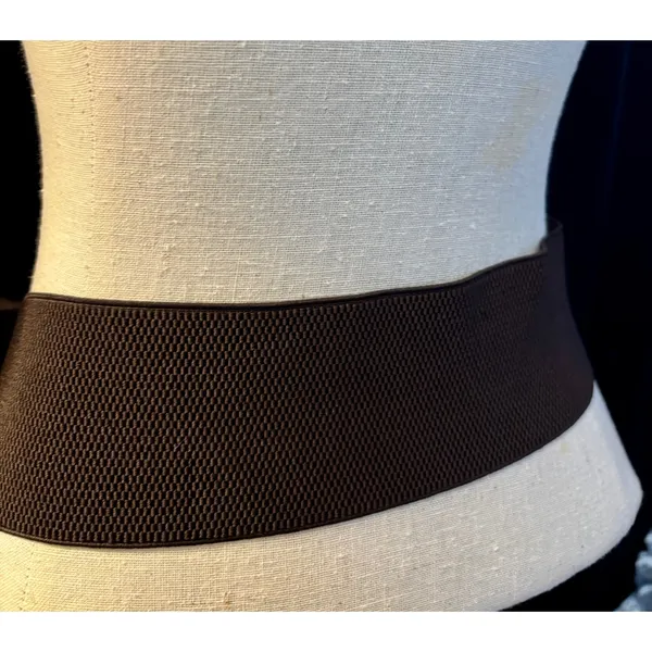 Vintage Style Brown Elastic Cinch Belt Wide Faux Leather Buckle Plus Size 18/20 - Image 6