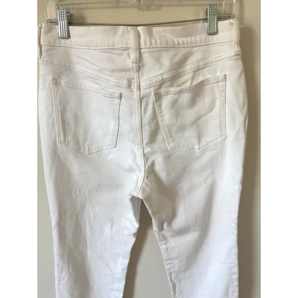J. Crew High Rise Essential Straight Denim Jeans White Size 29 Petite - Image 4