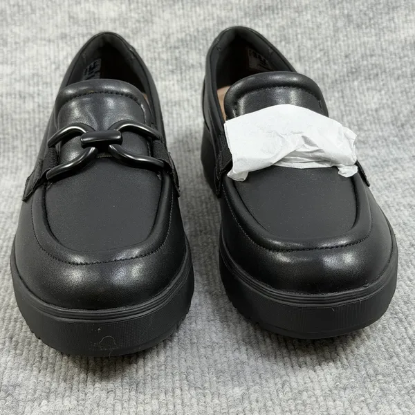 Clarks Collection Size-9.5M Women Zylah Top Casual Slip-On Loafer Black Leather - Image 3