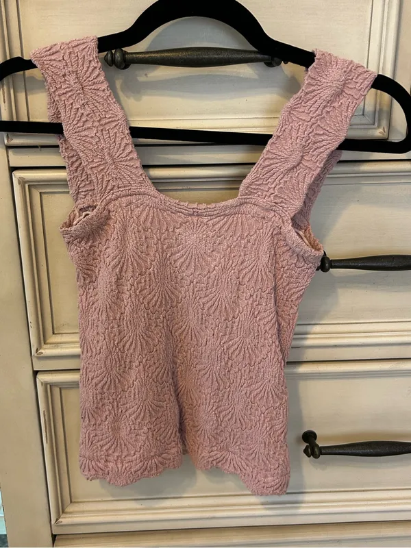 Free people love letter cami tank top xs/s pink - Image 2