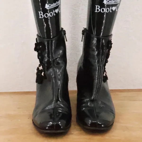 Kennel Schmenger Patent Leather Floral Pearl Ankle Boots Square‎ Toe Size 7.5 - Image 11