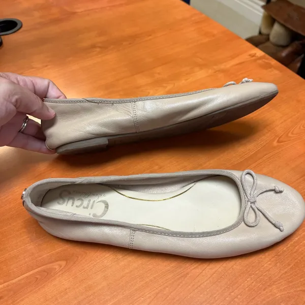 Sam‎ Edelman Circus Taupe Beige Leather Ballet Flats – Size 6.5 - Image 5
