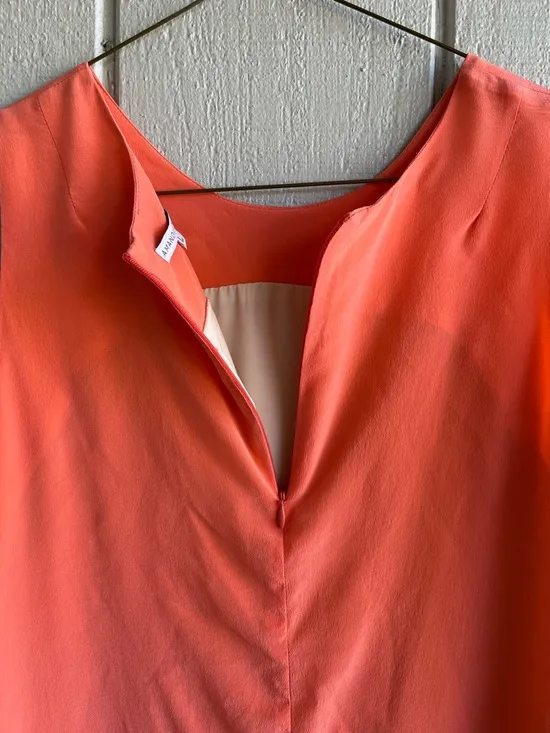 Amanda‎ Uprichard Silk Coral Orange Sleeveless Shift Mini Dress Size L - Image 7