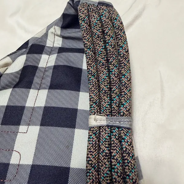 KAVU Rope Bag Sling Backpack Navy White Buffalo Plaid Check‎ Canvas Hiking - Image 5