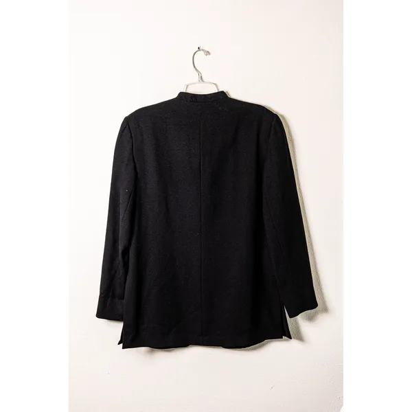 Jessica‎ Tierney 100% Wool Blazer 14 Black Embroidered Mandarin Collar Vintage - Image 3