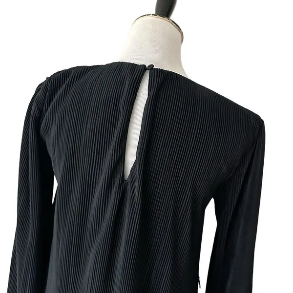 Abercrombie & Fitch Satin Micro Pleated Black Mini Dress Womens XXS Tall Party - Image 8