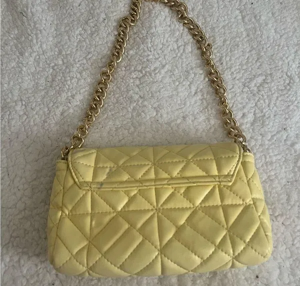 Boutique Yellow Quilted Chain Shoulder Bag - Image 8