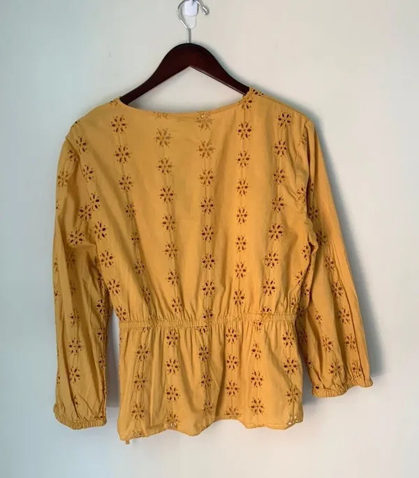 Scalloped Eyelet Wrap Top - Image 7