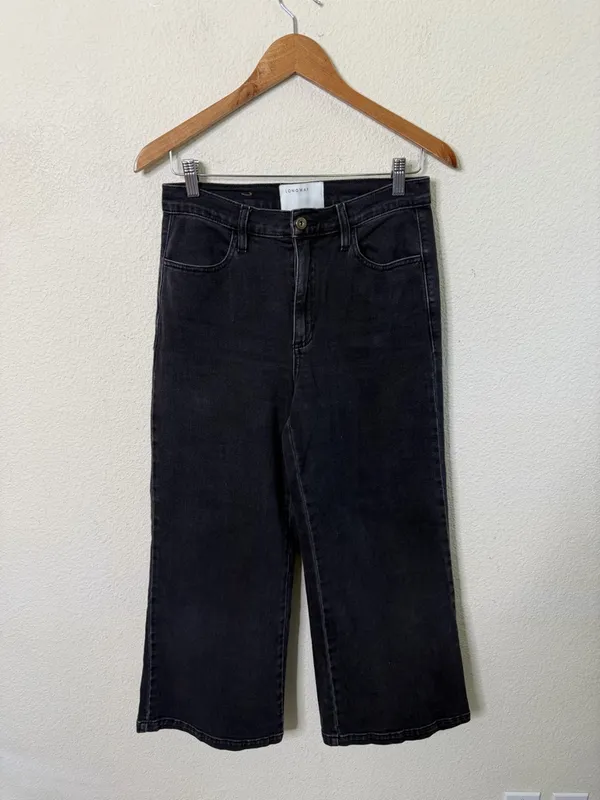 Longway Sunrise Jean Wide Leg Charcoal Black Womens Size 26 - Image 2