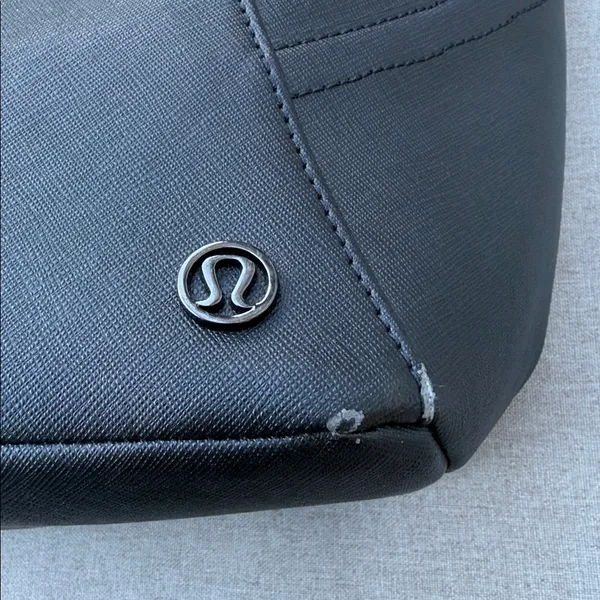 Lululemon Black Leather Tote Bag - Image 3