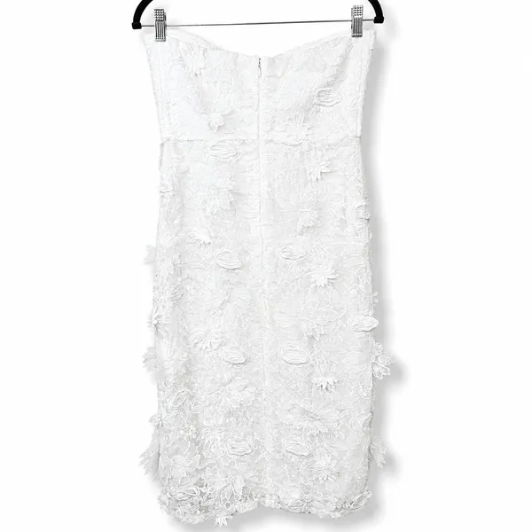Lulus NWOT Elevated Sensation White 3D Floral Embroidered Midi Dress Medium - Image 8