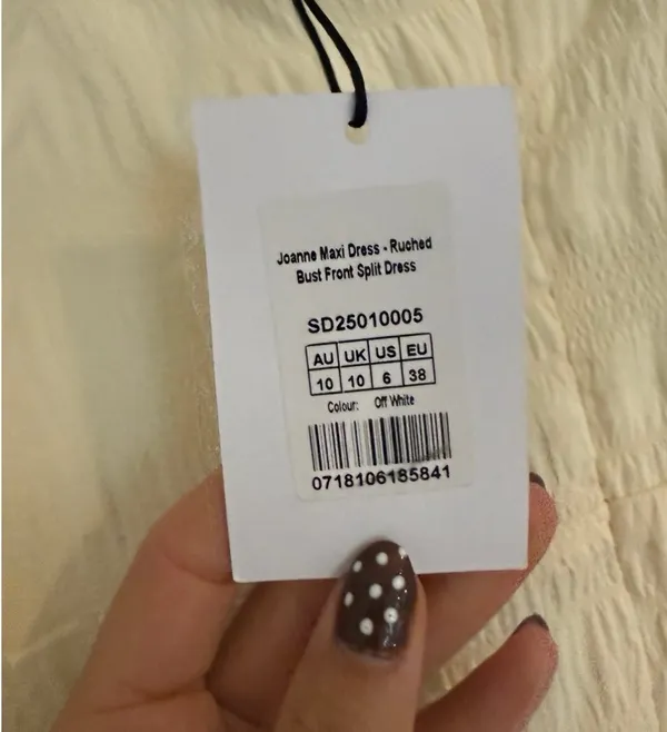 NWT SHOWPO Off White maxi dress size 6 - Image 10